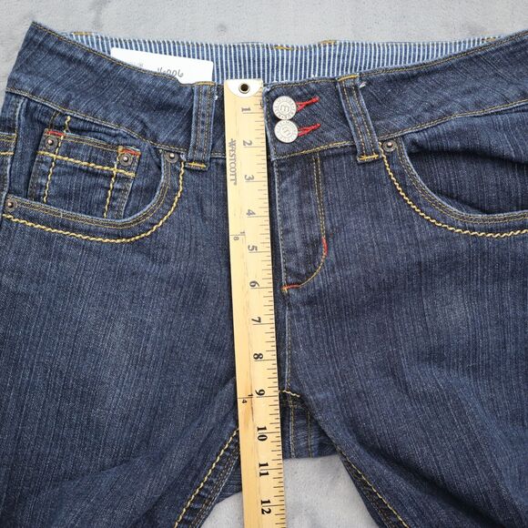 Modbe Pants Womens 12 Blue Bootcut Mid Rise Button Pocket Dark Wash Denim Jeans - Picture 4 of 16